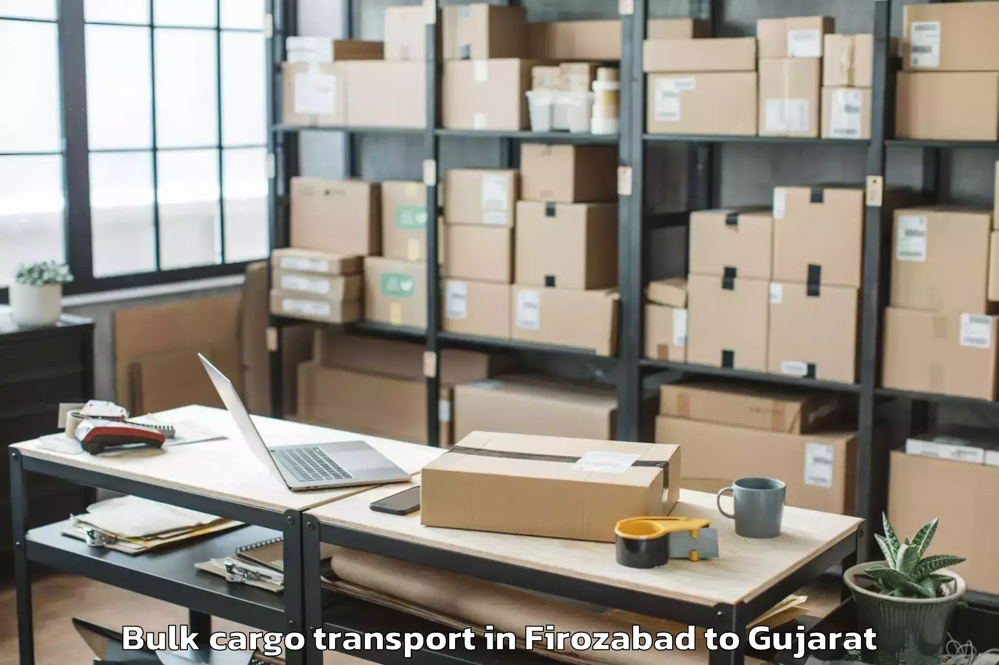 Book Firozabad to Visavadar Bulk Cargo Transport Online